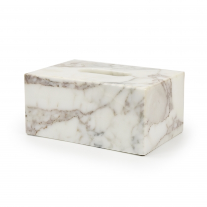 白色天然大理石面紙盒